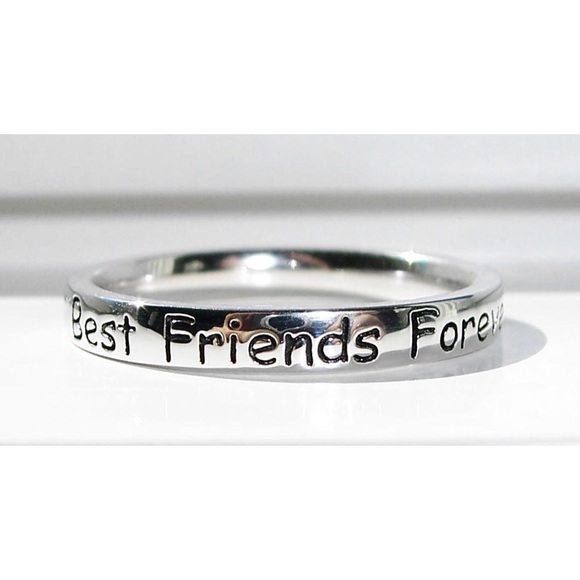 Best Friends Forever BFF Ring 2.7 mm Band 925 Sterling Silver Women's - Picture 3 of 12